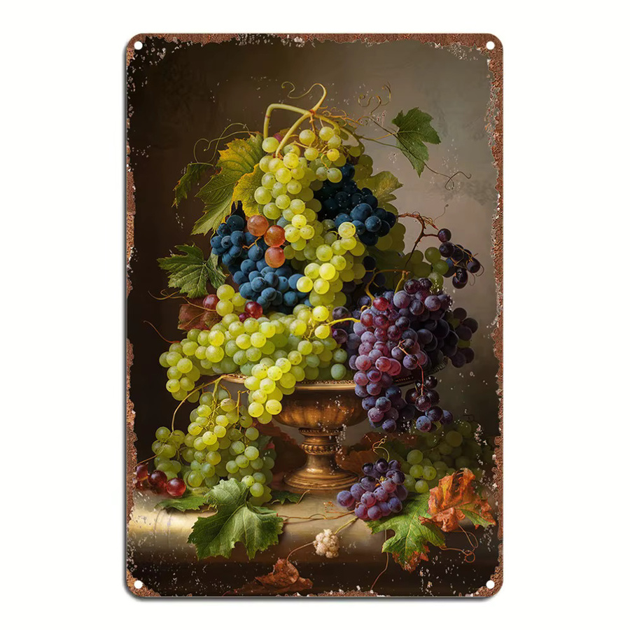 HELLOYOUNG Metall-Wandschild im Vintage-Stil mit floralem Design, Mehrfarbig, B/H: 30 x 20 cm - Bild 2