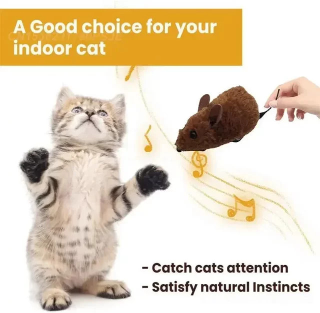 YEGBONG Intelligentes Interaktives Katzenspielzeug, Elektrische Automatisch Bewegende Maus, Bewegungsspielzeug - Bild 1