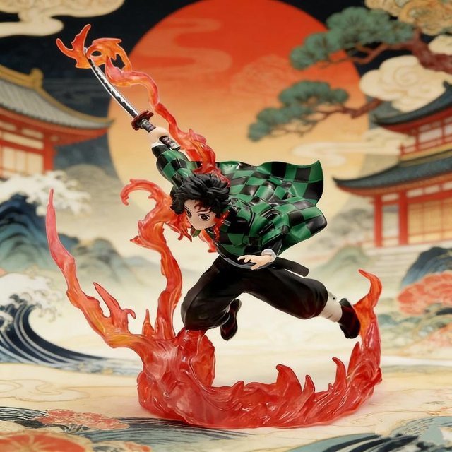 PRELEXT Demon Slayer Tanjiro Kamado Kampfstatue, Actionfiguren, ab 14 Jahren - Bild 1