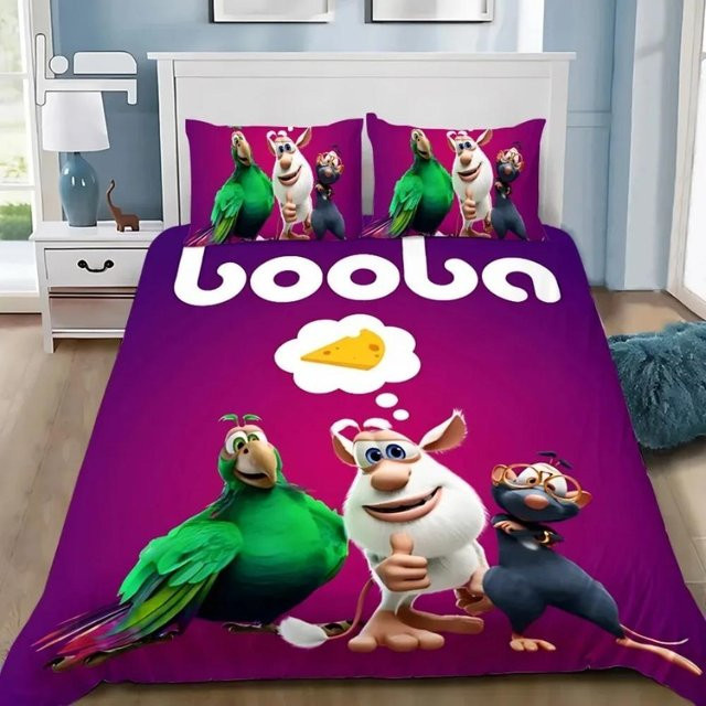 Cartoon B-Boobas Bettbezug mit Kissenbezug aus Mikrofaser in Lila, B/H: 200 x 200 cm - Bild 1
