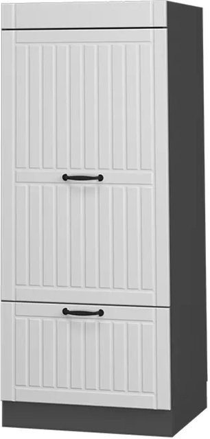 Vicco Mikrowellenschrank Fame-Line Küchenregal in Landhaus-Optik, Weiß/Anthrazit, B: 60 cm, H: 153,6 cm, T: 58 cm - Bild 1