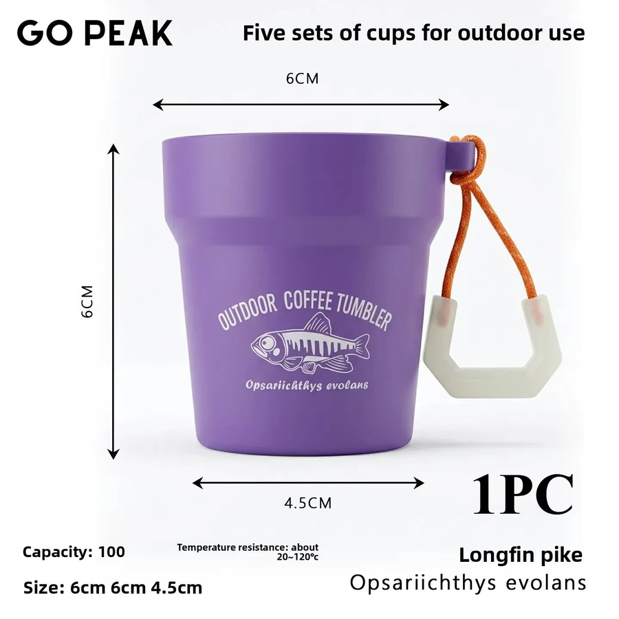 MOUNTAINHIKER GO PEAK 5-teiliges ultraleichtes Camping-Tassenset für Rucksackreisen und Wandern inklusive Aufbewahrungstasche und Aufhängehaken - Bild 3