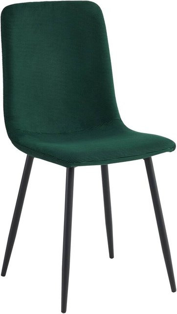 4er-Set Stühle Hela in Moosgrün mit Cordoptik aus Microfaser, B/H/T: 44 x 92 x 54 cm - Bild 1