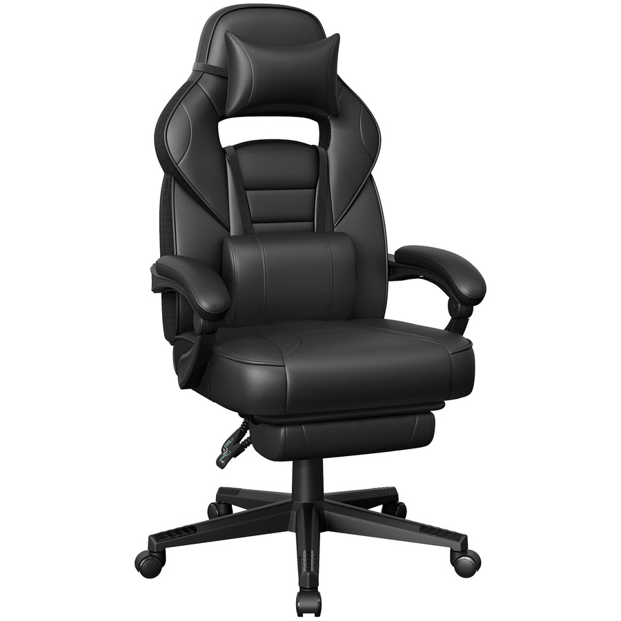 Ergonomischer SONGMICS Gaming-Stuhl aus Kunstleder in Pink-Schwarz mit Kopfstütze und Armlehnen - Bild 2