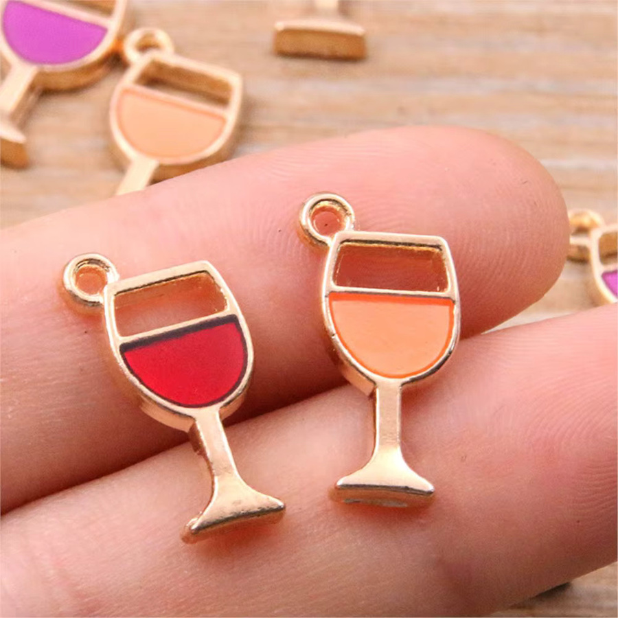 Anhänger Metall, Tropfen Öl Wein Glas, 9x18mm, Unisex - Bild 2