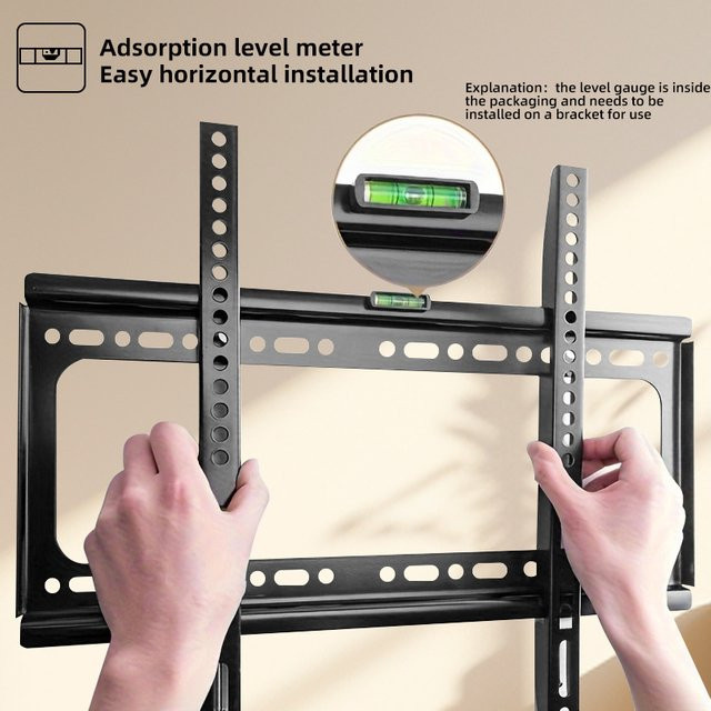 BEISHI Feste TV-Wandhalterung aus Metall für 26-63 Zoll Bildschirme, VESA 400 x 400 mm, Schwarz, Tragkraft 50 kg - Bild 1