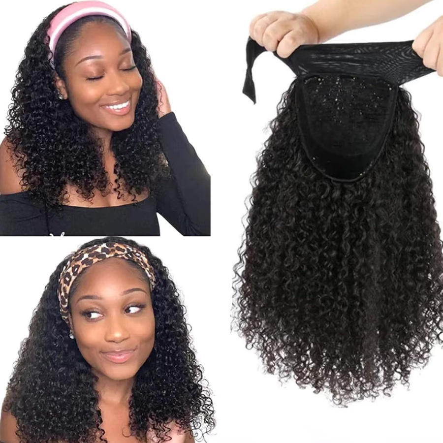 FIUMER Deep Wave Ice Silk Stirnbandperücke, Echthaarperücke, 300% Dichte - Bild 5