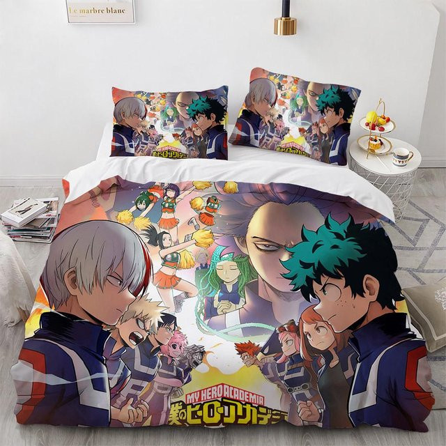 My Hero Academia Bettwäsche-Set aus Polyester mit 3D-Anime-Design, 2-teilig, Mehrfarbig, Breite: 173 cm, Länge: 218 cm - Bild 1