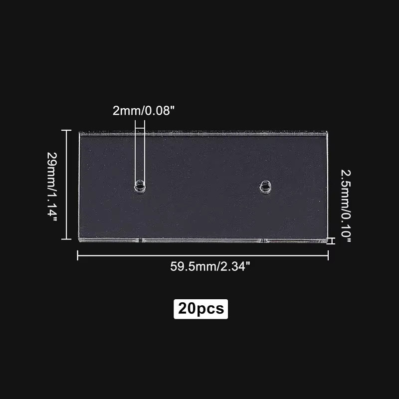 20 Stück Ohrring Display Karten aus Acryl in Transparent, Rechteckige Schmuck Display Organizer für Ohrstecker und Ohrringe - Bild 3