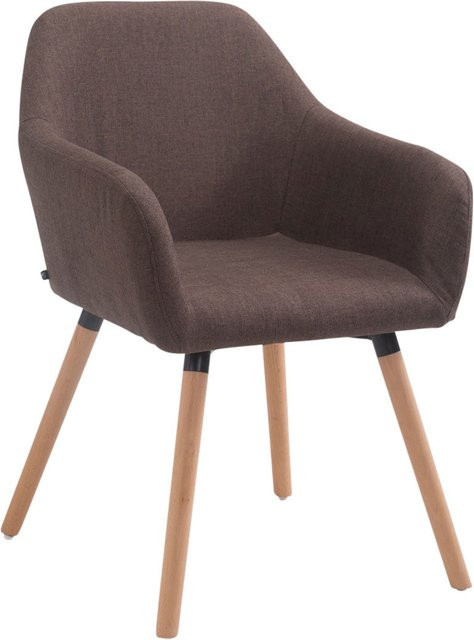 TPFLiving Besucherstuhl Achim in Braun mit Stoffbezug und Buchegestell, B/T/H: 57,5 x 79,5 x 136,0 cm - Bild 1