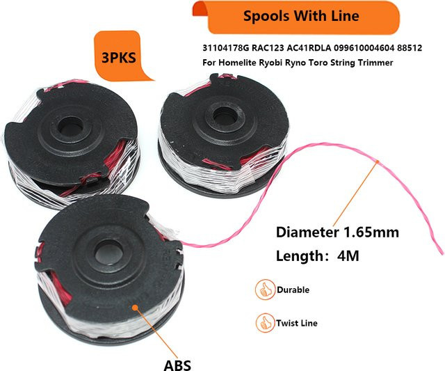 Angus Professional Ersatzspule mit Linie für Ryobi RLT5027 RLT5127 RLT5030S RLT5030SG RLT6030 RY41140 RYNO YT5238 Toro 31104178G RAC123 AC41RDLA - Bild 1