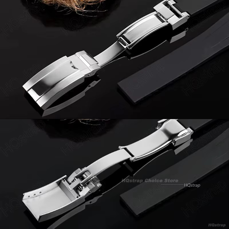HQstrap Schnalle für Uhrenarmband-Verschluss, Edelstahl, Silber, Unisex - Bild 2