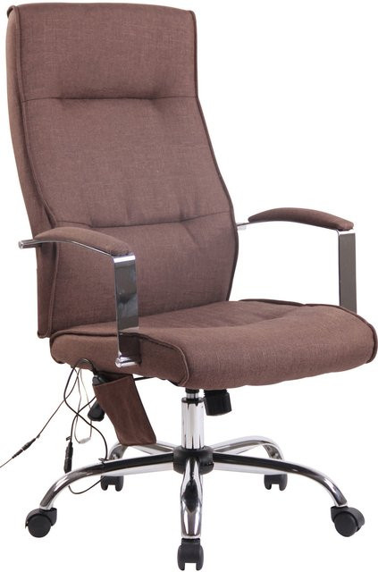 TPFLiving Bürostuhl Portofino Stoff mit Massagefunktion in Braun, B/T/H: 63 x 72 x 124 cm - Bild 1