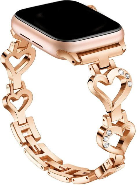 JBAILI Uhrenarmband Edelstahl, Roségold, Diamant, Zirkonia - Bild 1