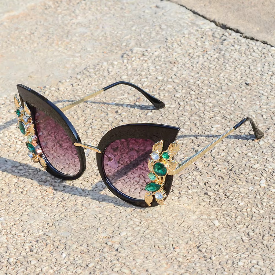 CRIXALIS Sonnenbrille Schmetterling, Vollrand, Schwarz, Damen - Bild 1