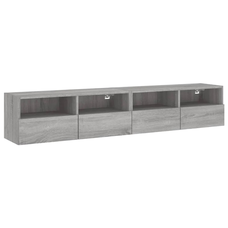 vidaXL TV-Wandschränke Set aus 2 Stück in Grau Sonoma, Holzwerkstoff, B/T/H: 80 x 30 x 30 cm - Bild 2