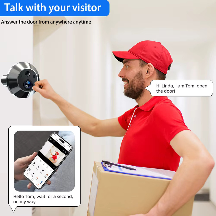 Tuya Smart Digitaler WLAN Türspion mit 5MP Kamera, 140 Grad Weitwinkel, PIR-Erkennung und 4,3 Zoll Monitor, kompatibel mit Alexa und Google Home - Bild 4