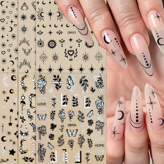 MAFANAILS Nail Art Sticker, Silber, Metallic, Unisex - Bild 1