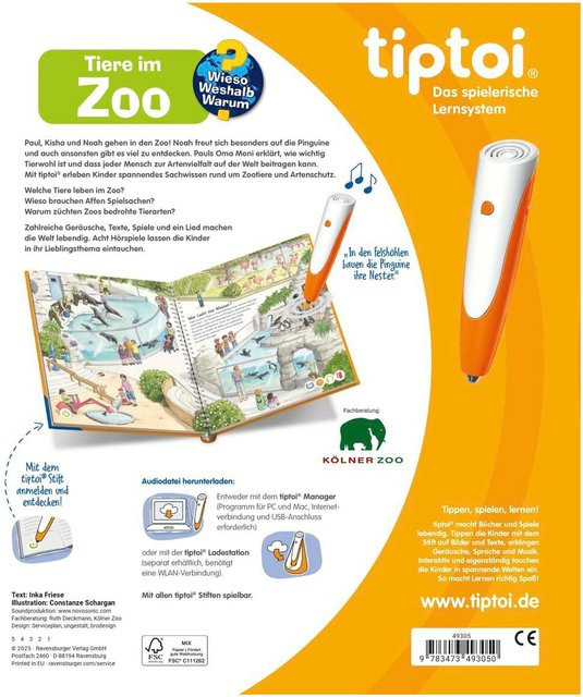 Wieso? Weshalb? Warum? Tiere im Zoo, Ravensburger Tiptoi Sachbuch - Bild 1