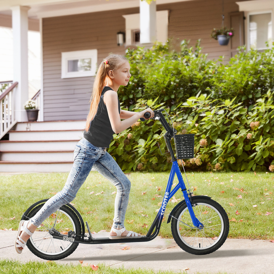HOMCOM Kinderroller Scooter Tretroller, höhenverstellbar, Blau+Schwarz, ab 5 Jahre - Bild 2
