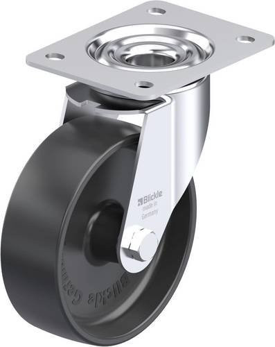 Blickle Stahlblech-Lenkrolle LE-PP 150G in Schwarz und Grau mit 150 mm Rad-Durchmesser und 300 kg Tragfähigkeit - Bild 1