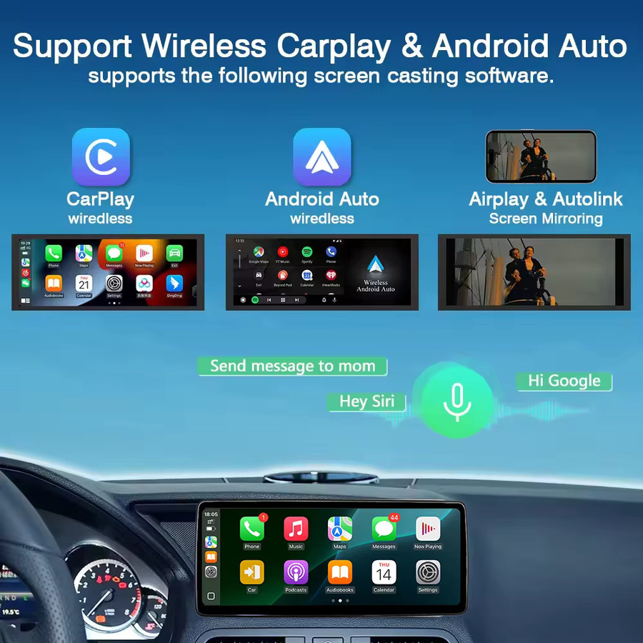 BONROAD 12,3 Zoll 2K Multimedia Autoradio mit kabellosem CarPlay, Android Auto und GPS Navigation für Mercedes Benz E Klasse W207 A207 C207 (2009-2016), Schwarz - Bild 2