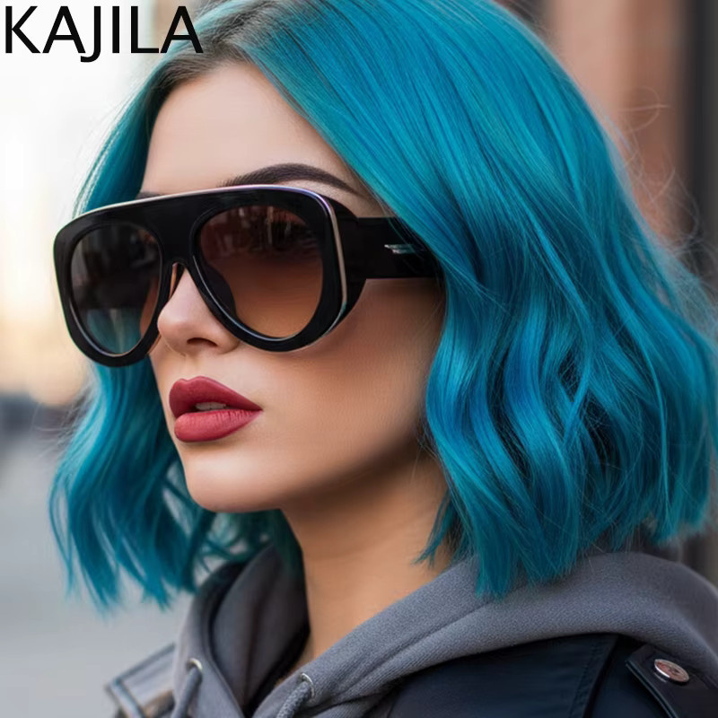 Kajila Sonnenbrille Aviator, Vollrand, Schwarz, Kunststoff, Damen - Bild 3