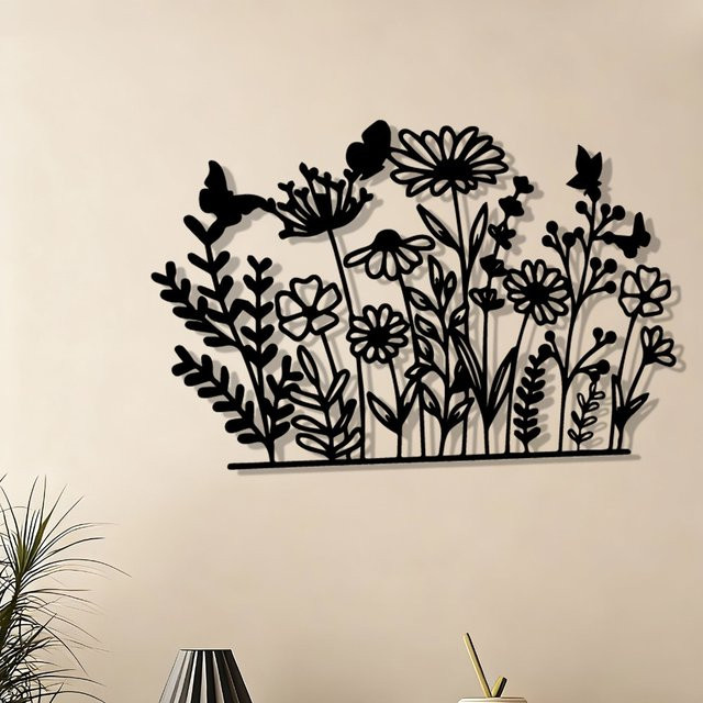 CIFBUY Schmetterling Metallwandkunst Schwarz als witterungsbeständige Eisenskulptur für die Gartendekoration im Freien - Bild 1
