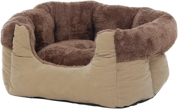 Heim Hundebett und Katzenbett Safari in Braun mit Plüschgewebe, Größe S, B/T/H: 45 x 46 x 20 cm