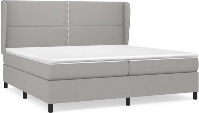 vidaXL Boxspringbett mit Matratze Hybrid-Design in Hellgrau, B/T/H: 200 x 200 x 118 cm - Bild 1