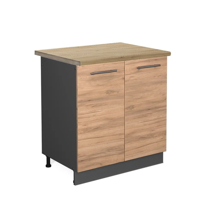 Vicco Spülenunterschrank Fame-Line Goldkraft Eiche Anthrazit Wandmontage B: 80 cm, T: 60 cm, H: 82 cm - Bild 2