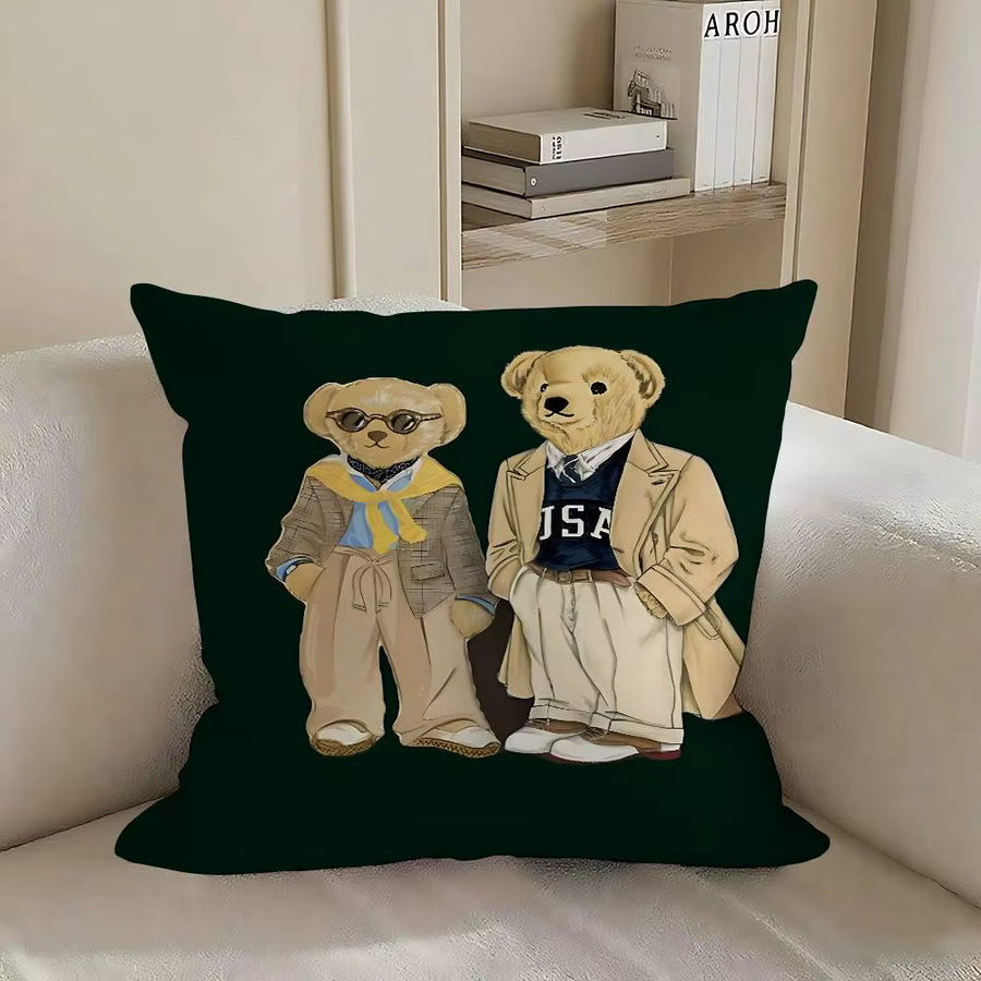 Fashion Bear Kissenbezug aus weichem Plüschstoff mit doppelseitigem Print, quadratisch, Multicolour, B/B/H: 40 x 40 x 40 cm - Bild 4