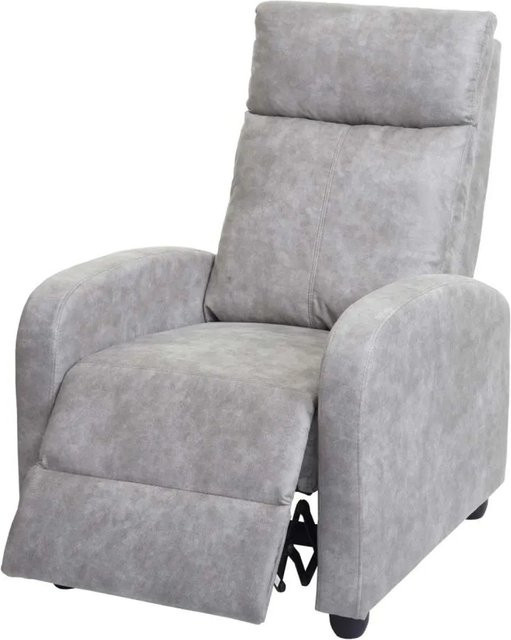 MCW Relaxsessel F76 Fernsehsessel mit verstellbarer Liegefunktion in Vintage Hellgrau aus Stoff und Mikrofaser - Bild 2
