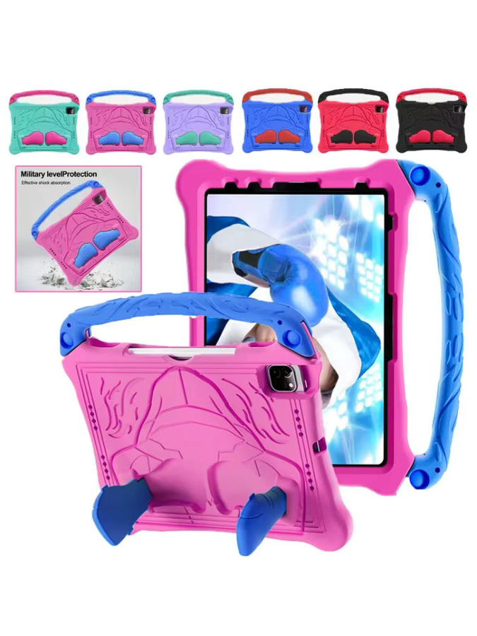 Stoßfeste Kinder-EVA-Tablet-Hülle mit Ständer für Apple iPad Air, Pro und Mini in Pink - Bild 4