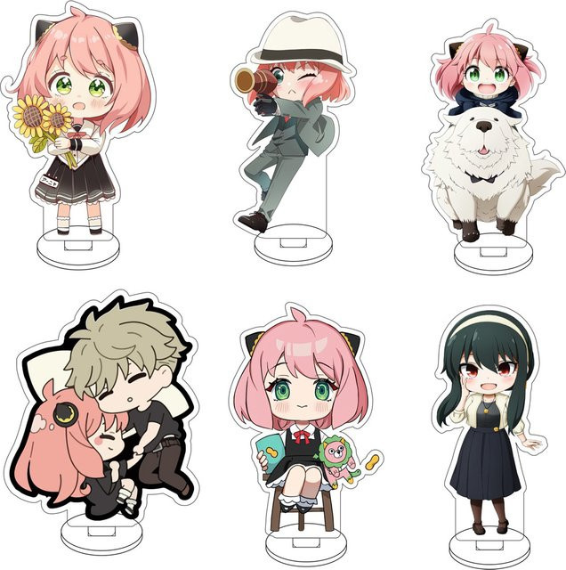 Bandai Spy×Family Yor Forger Anya Forger Loid Forger Bond Forger, Acryl-Figur Ständer, 10cm - Bild 1