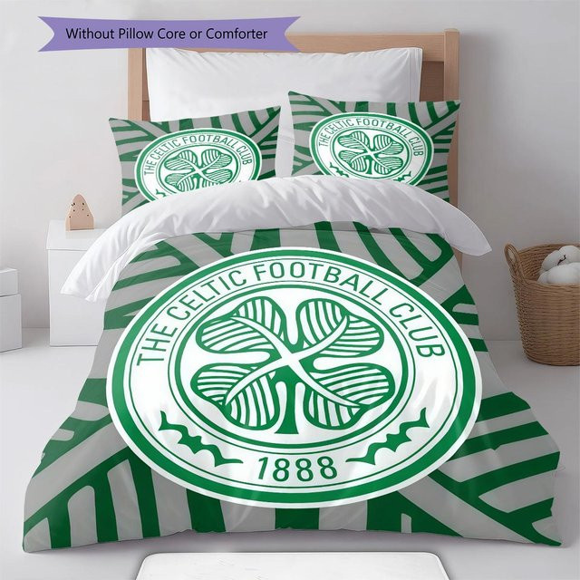 Celtic Football Club Bettwäsche Set mit Bettbezug und 2 Kissenbezügen in Weiß, B/H: 200 x 200 cm - Bild 1