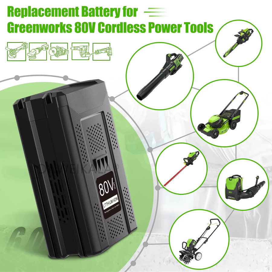 Greenworks PRO 80 V Ersatzakku Li-Ionen in Schwarz für GBA80150 GBA80200 GBA80250 GBA80300 - Bild 5