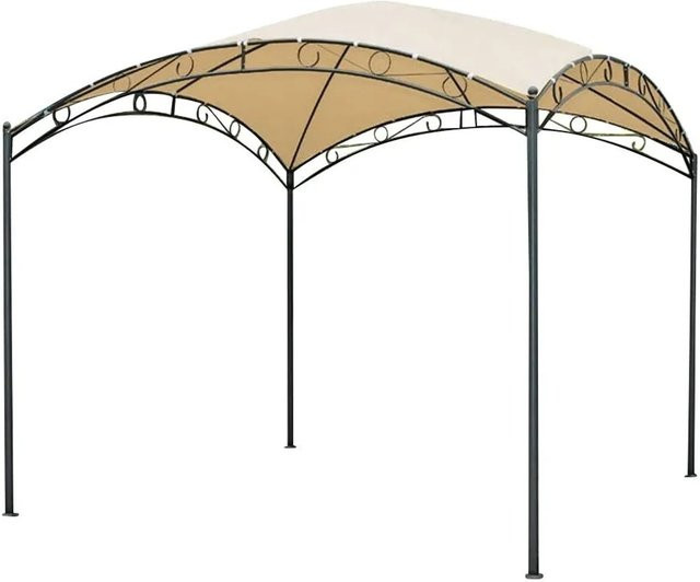 DELUKE Gartenpavillon BONN Beige aus Polyester und lackiertem Stahl für Garten und Terrasse B/T/H: 295 x 279 x 295 cm - Bild 1