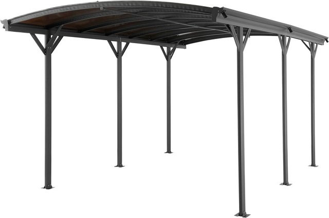 Design Carport aus Aluminium in Anthrazit B/T/H: 505 x 300 x 192/219 cm - Bild 1