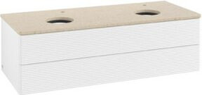 V&B Waschtischunterschrank Antao mit Frontstruktur in Weiß, Wandmontage, B/T/H: 120 x 36 x 50 cm - Bild 1
