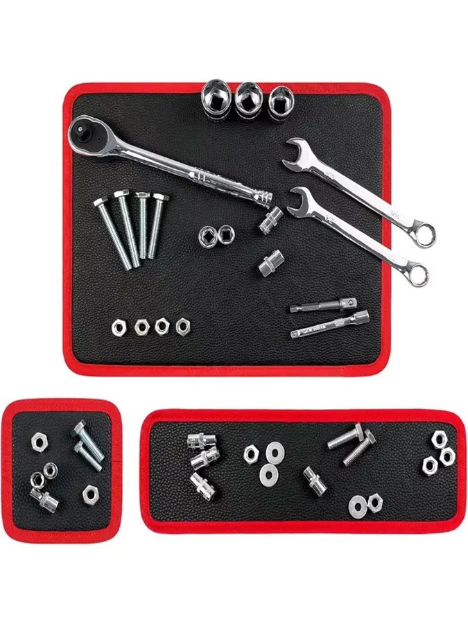 RveTee Magnetisches Werkzeugpolster in Schwarz, flexible Matte als tragbarer Werkzeughalter für Schrauben und Schraubenschlüssel und mechanisches Aufbewahrungstablett - Bild 7