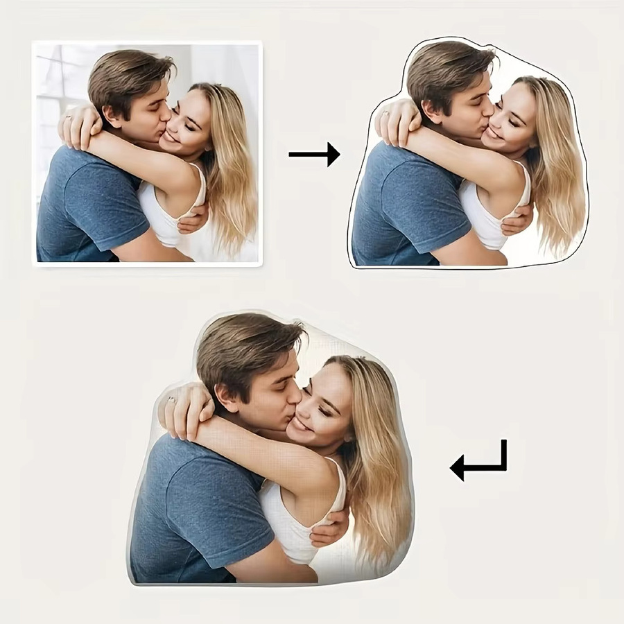 Personalisiertes Fotokissen in Herzform von SRH, waschbares Kissen mit Füllung in Multicolour, B/H: 20 x 20 cm - Bild 4