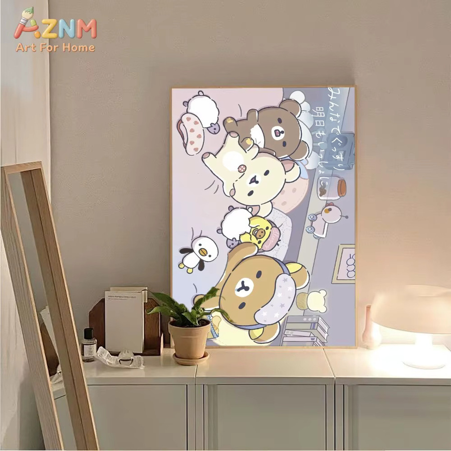 Kayou Rilakkuma Vintage Wandkunst Poster als Aufkleber in Mehrfarbig - Bild 2