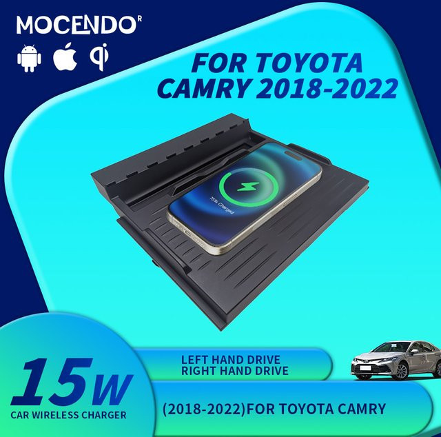 MOCENDO 15W Schnelles Kabelloses Ladegerät für Toyota Camry 2018-2022 in Schwarz - Bild 1