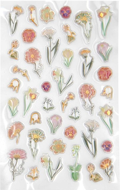 Rico Design Paper Poetry Puffy Sticker Futschikato Blumen in Multicolour - Bild 1