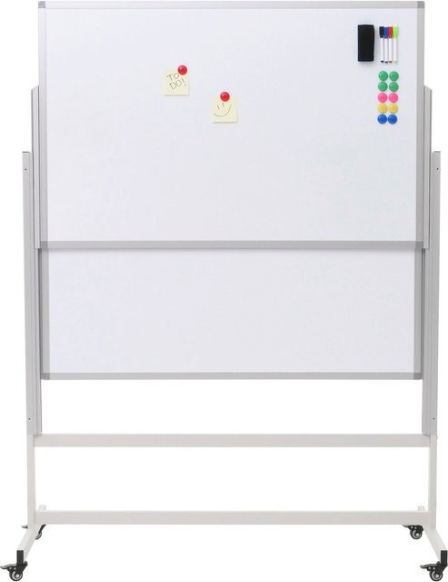 MCW Whiteboard L87 Magnettafel beidseitig beschreibbar höhenverstellbar und rollbar B/H: 101 x 69 cm - Bild 1