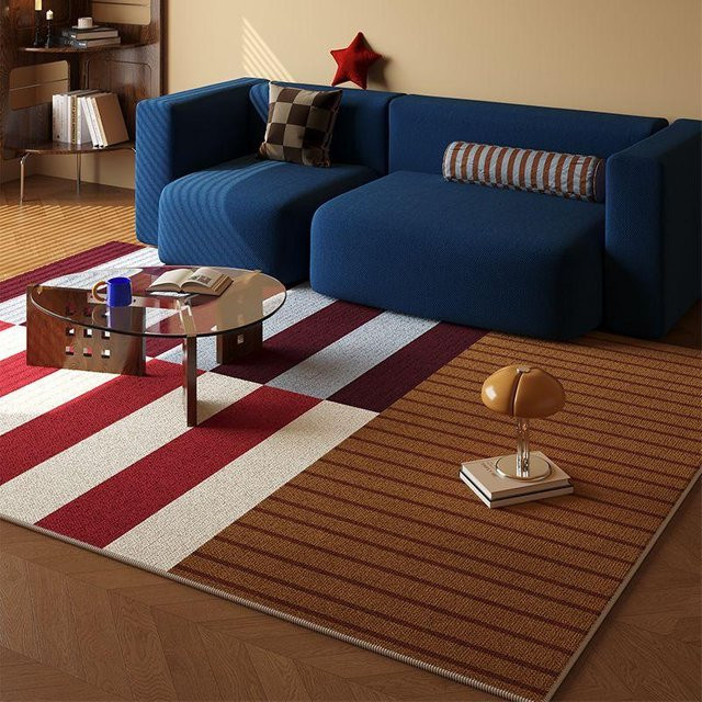 Moderner geometrischer Teppich Karpetti in Mehrfarbig, rutschfest und waschbar, B/T: 140 x 100 cm - Bild 1