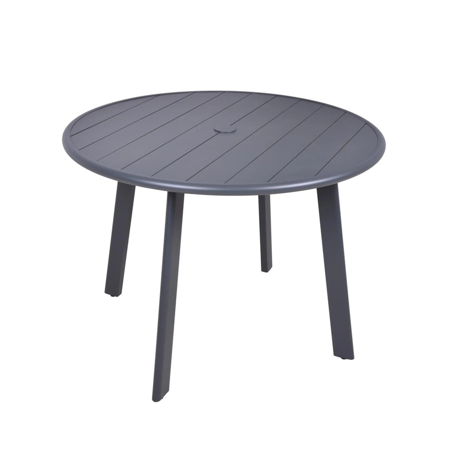 DELUKE Gartentisch KEVIN aus Aluminium in Anthrazit mit Schirmloch, wetterfest für Garten und Terrasse, B/T/H: 101,5 x 101,5 x 72 cm - Bild 2