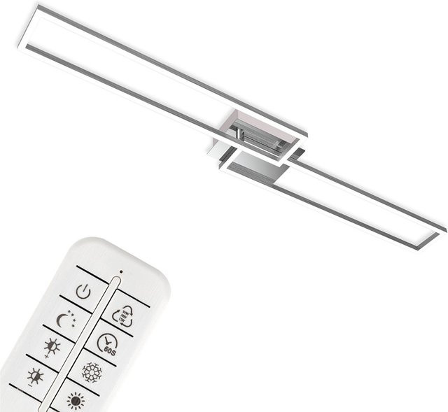 BRILONER CCT LED Design Deckenleuchte rechteckig in Chrom mit dimmbarer Lichttemperatur und Helligkeit - Bild 1