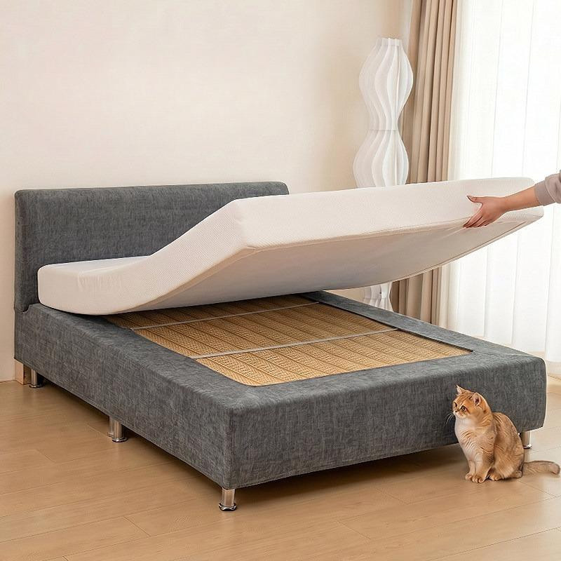Love Fashion Home Dehnbarer Bettrahmenbezug aus Chenille, Waschbarer Bettrockschutz für Boxspringbetten, Kratzfest und Katzenfest, Breite: 120 cm - Bild 2